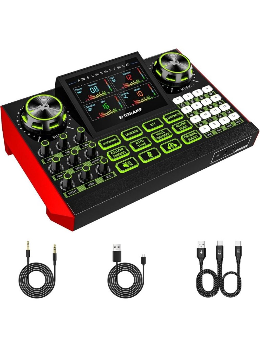 Podcast Equipment for Live Streaming & Recording - Audio Mixer, Sound Card
